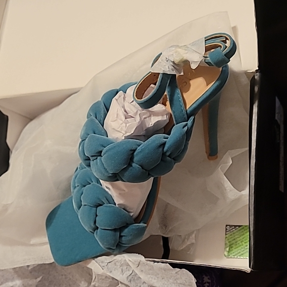 HEELED 👠 SANDALS-BLUE - VARIOUS SIZES - Picture 5 of 16